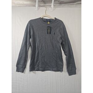 NWT Polo Ralph Lauren Classic Fit Long Sleeve Thermal L (14-16) Boy's Gray Cotto